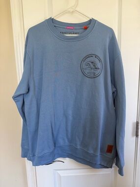 Free Planet Blue Pullover Sweatshirt with Wave Emblem